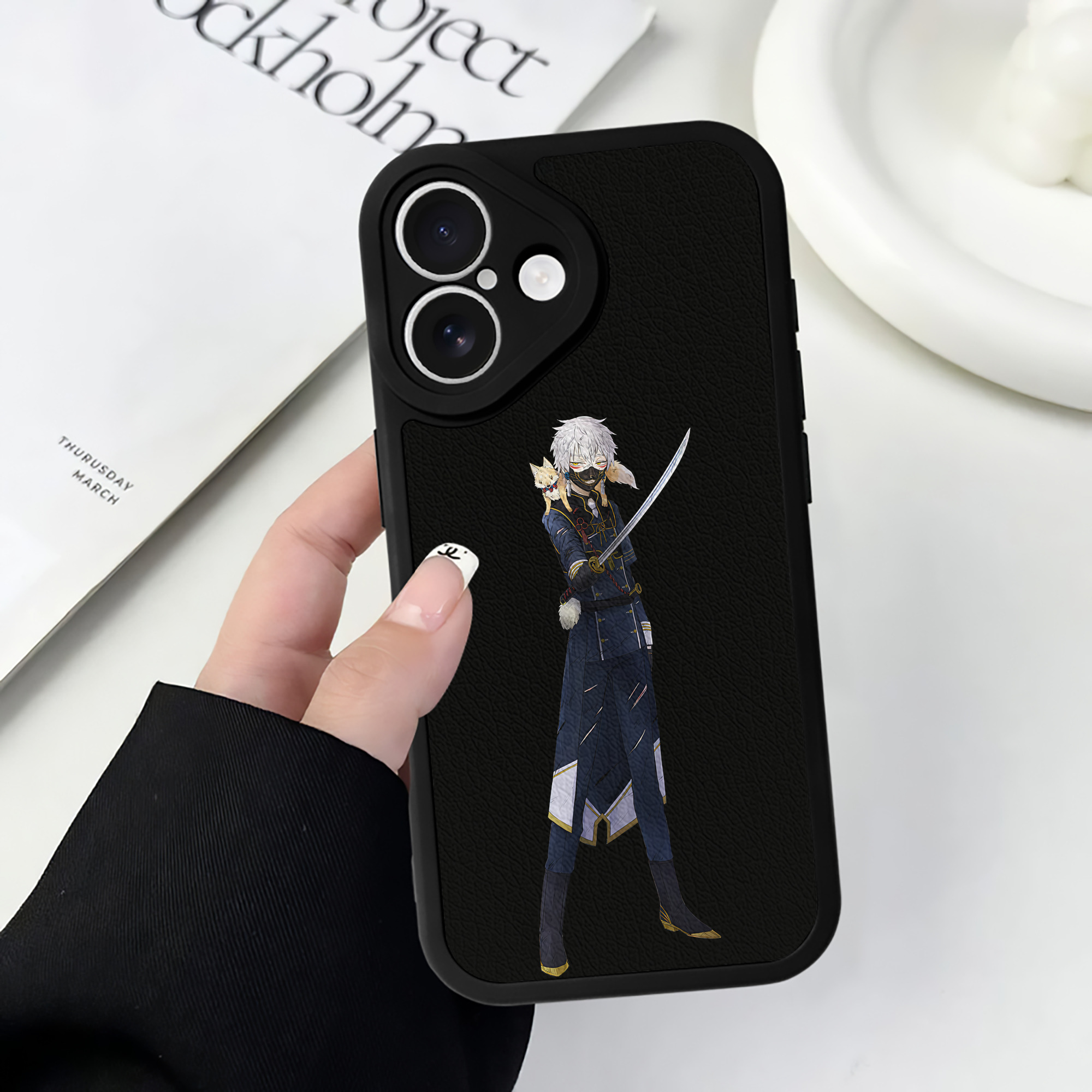 （画像用） 刀剣乱舞 Touken Ranbu 【iPhone 16シリーズ対応】シリコンスマホケース（レザー調） 材質：シリコン